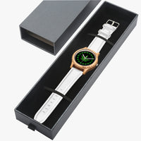 Leaf  Italian Olive Lumber Wooden Watch - Leather Strap