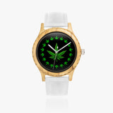 Leaf  Italian Olive Lumber Wooden Watch - Leather Strap