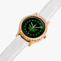 Leaf  Italian Olive Lumber Wooden Watch - Leather Strap