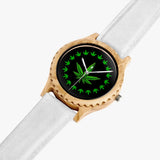 Leaf  Italian Olive Lumber Wooden Watch - Leather Strap