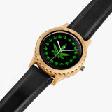 Leaf  Italian Olive Lumber Wooden Watch - Leather Strap