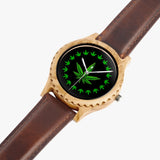 Leaf  Italian Olive Lumber Wooden Watch - Leather Strap